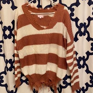 Pink & white stripe sweater